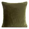 Poszewka na poduszkę 60x60 cm oliwkowa z miękkiej futrzanej tkaniny NINA