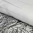 Pościel 160x200 cm z makosatyny bawełnianej kolor biały, stalowy z designerskim nadrukiem ORIANA Eva Minge