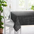 Obrus szyty SAFARI 1 grafitowy z miękkiej welwetowej tkaniny z połyskiem i poziomym prążkiem