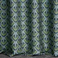 Zasłona szyta na flexach czarno turkusowa z miękkiej, lekko połyskującej tkaniny