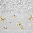 Ręcznik kąpielowy 50x90 cm bawełniany kolor srebrny zdobiony haftem różyczek DALIA