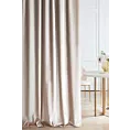 Zasłona szyta na taśmie 5 cm SAFARI jasnobeżowa z miękkiej welwetowej tkaniny z połyskiem