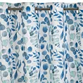 Zasłona biała w niebieskie liście 140x250 cm przelotka - ROSALI