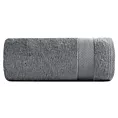Ręcznik kąpielowy 50x90 cm bawełniany kolor stalowy z żakardową bordiurą w stylu eko 500 g/m2 LORITA