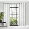 Zasłona biała o płóciennym splocie w stylu eko 140x250 cm przelotka - LIREN