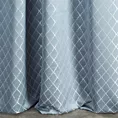 Zasłona szyta na taśmie 5 cm LANA niebieska w elegancki wzór marokańskiej koniczyny z lekkim połyskiem