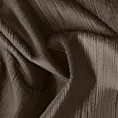 Roleta rzymska ciemnobrązowa z tkaniny welwetowej w pionowe prążki, wykończona obciążnikiem