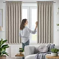 Zasłona beżowa z tkaniny welurowej 160x180 cm taśma - Dora