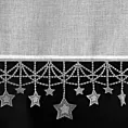 Zazdrostka biało, srebrna z etaminy zdobiona świątecznymi gwiazdkami 150x30 cm tunel - XMAS