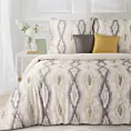 Pościel 220x200 cm bawełniana kolor beżowy, stalowy z geometrycznym wzorem NIKA 24