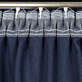 Zasłona granatowa z falbaną z tkaniny o płóciennym splocie 140x300 cm taśma - LENA