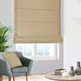 Roleta rzymska beżowa z gładkiej tkaniny zaciemniającej typu dimout