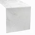 Bieżnik na stół biało, złocisty 35x140 cm welwetowy BLINK 16 z dużym wzorem liści