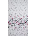 Zasłona srebrno różowa z kwiatowym nadrukiem, z lekkiej mikrofibry 140x250 cm przelotka - LEA - Design 91