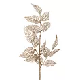 Zimowa gałązka z ażurowymi listeczkami obsypana złotym brokatem