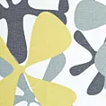 Zasłona biało, żółta w graficzny wzór kwiatów 140x250 cm przelotka - DORIN - Design 91