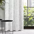 Zasłona biała o płóciennym splocie w stylu eko 140x270 cm taśma - LIREN