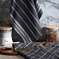 Komplet ściereczek kuchennych 2szt 50x70 cm bawełniany kolor stalowy w kratkę oraz subtelne pasy 200 g/m2 RUBI