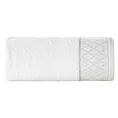 Ręcznik do rąk 30x50 cm bawełniany kolor biały zdobiony wzorem geometrycznym 500 g/m2 LAYLA