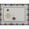 Podkładka na stół naturalno, czarny 35x45 cm gobelinowa ANGEL z motywem kraty i śnieżynek
