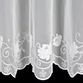 Firana biała z drobnej siateczki zdobiona subtelnym haftem 350x70 cm przelotki - LETI