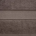 Ręcznik kąpielowy 50x90 cm bawełniany kolor jasnobrązowy z żakardową bordiurą z nowoczesnym złotym wzorem 500 g/m2 LIANA