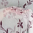 Firana biało, fioletowa półprzezroczysta z lekkiej matowej etaminy z nadrukiem kwiatów 140x250 cm przelotka FIONA