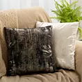 Poszewka na poduszkę 45x45 cm welwetowa szaro, szampańska zdobiona przecieranym wzorem RENIA