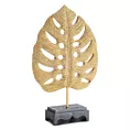 Liść monstery - figurka dekoracyjna ELDO o drobnym strukturalnym wzorze, złota