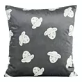 Poszewka na poduszkę 45x45 cm welwetowa, stalowo biała z motywem baranków KIDS DESIGN 91