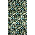 Zasłona czarno, zielona zaciemniająca w kwiaty 140x250 cm przelotka - LONI