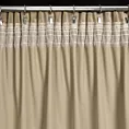 Zasłona welwetowa jasnobeżowa, troczek w zestawie 140x300 cm taśma - ANTARA