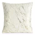 Poszewka na poduszkę 45x45 cm welwetowa, kremowo złocista zdobiona marmurkowym wzorem DORIS DESIGN 91
