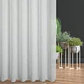 Firana szyta na taśmie 5 cm biała z delikatnej w dotyku etaminy w stylu eko z efektem kreszowania, wykończona obciążnikiem