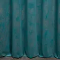Zasłona szyta na taśmie 5 cm LIBERTY turkusowa z miękkiej, welwetowej tkaniny z nakrapianym połyskującym nadrukiem