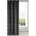 Zasłona czarno, zielona z wzorem pionowych fal, z welwetu 140x250 cm przelotka - POLA