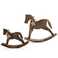 Figurka świąteczna drewniany konik na biegunach w stylu eko