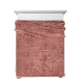 Koc 220x200 cm pudrowo różowy miękki w dotyku z wytłaczanym wzorem CINDY Design 91