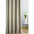 Zasłona szyta na taśmie 5 cm SAFARI 1 szarobeżowa z miękkiej welwetowej tkaniny z połyskiem i poziomym prążkiem