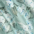 Tkanina zasłonowa z kwiatowym motywem, w miętowej kolorystyce