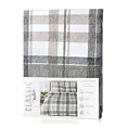 Pościel 220x200 cm bawełniana kolor biały, szary z wzorem klasycznej kraty SPRING 58