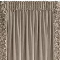 Zasłona ciemnobeżowa z welwetu zdobiona aplikacją 3D róż 140x270 cm taśma - ROSES Eva Minge