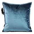 Poszewka na poduszkę 45x45 cm welwetowa niebieska z ozdobnym chwostem ROYAL 5