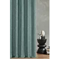 Zasłona szyta na taśmie 8 cm ciemnomiętowa tkanina o naturalnym charakterze z efektem melanżu