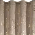 Zasłona beżowo, szampańska zdobiona nadrukiem błyszczących kwiatów 140x250 cm przelotka - CELIA