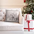 Poszewka na poduszkę 45x45 cm świąteczna gobelinowa popielato, srebrna
