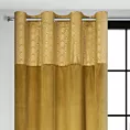 Zasłona miodowa ze złotym wzorem z błyszczącego welwetu 140x250 cm przelotka - ELEN