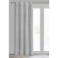Zasłona srebrna o strukturze deszczyku z etaminy 140x250 cm przelotka - ANGELIKA
