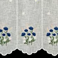 Tkanina firanowa zazdrostka zdobiona haftem polnych drobnych kwiatuszków