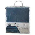 Narzuta welwetowa granatowa 170x210 cm pikowana metodą hot press we wzór liści palmy LUIZ Design 91
